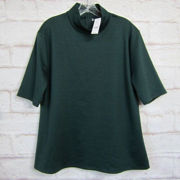 New York & Company Tops - 7th Avenue Design Studio NY & Co Green Ponte Knit S/S Mock Neck Top XXL NWT